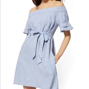 Linen Off the Shoulder Dress